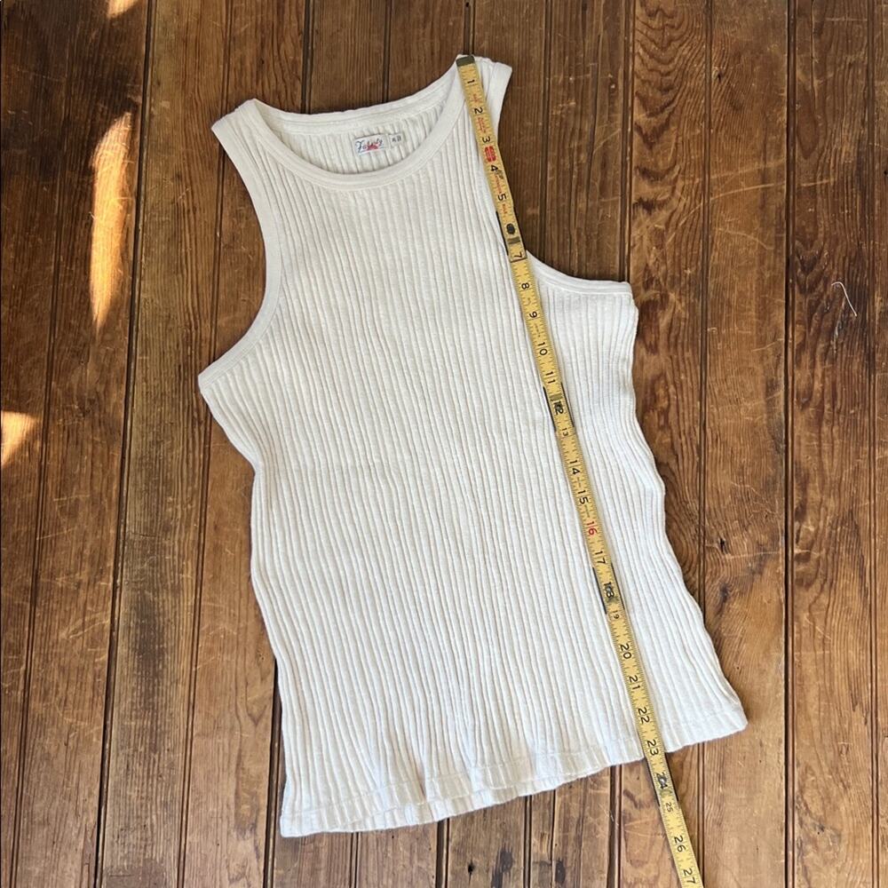 Faherty womens tank top Paradise Pointelle quality Cream in Egret size xl - Picture 4 of 6